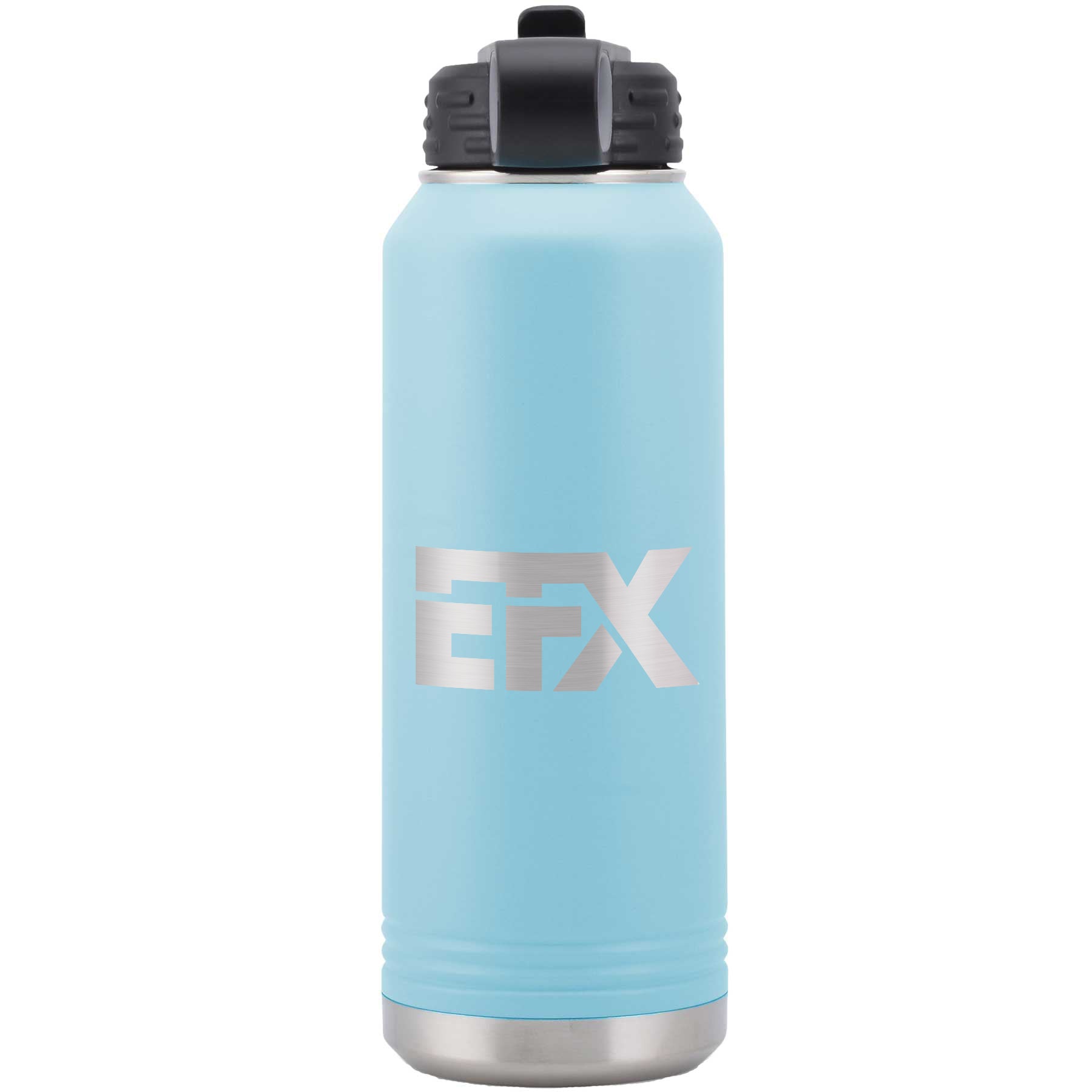 Logo-Short-Stainless on Light Blue Water Bottle