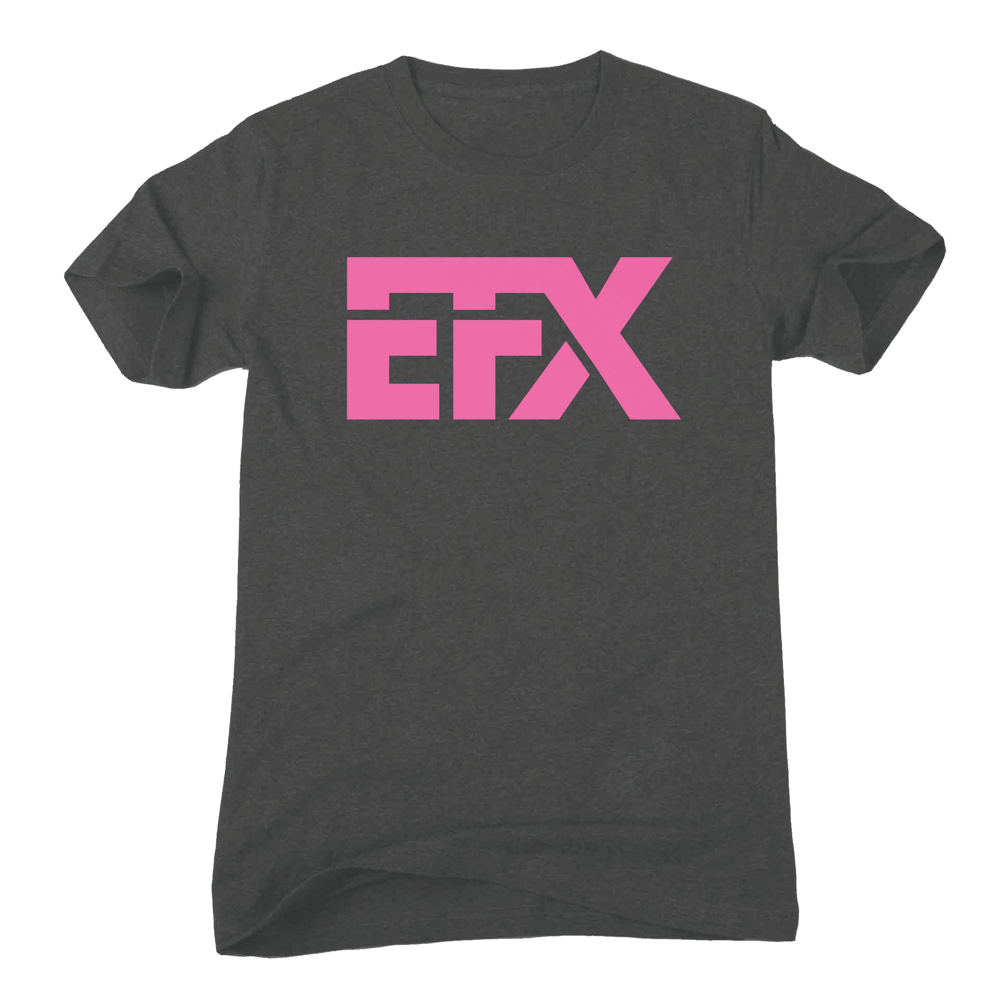 Logo-Short-Pink on Charcoal T-Shirt
