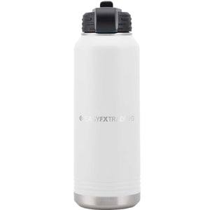 Logo-Long-Stainless on White Water Bottle