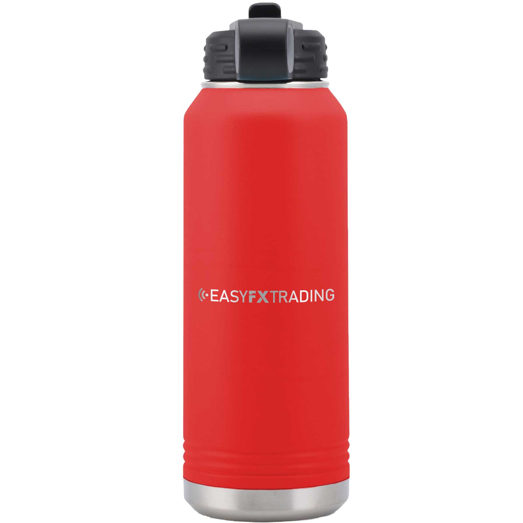 Logo-Long-Stainless on Red Water Bottle