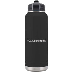 Logo-Long-Stainless on Black Water Bottle