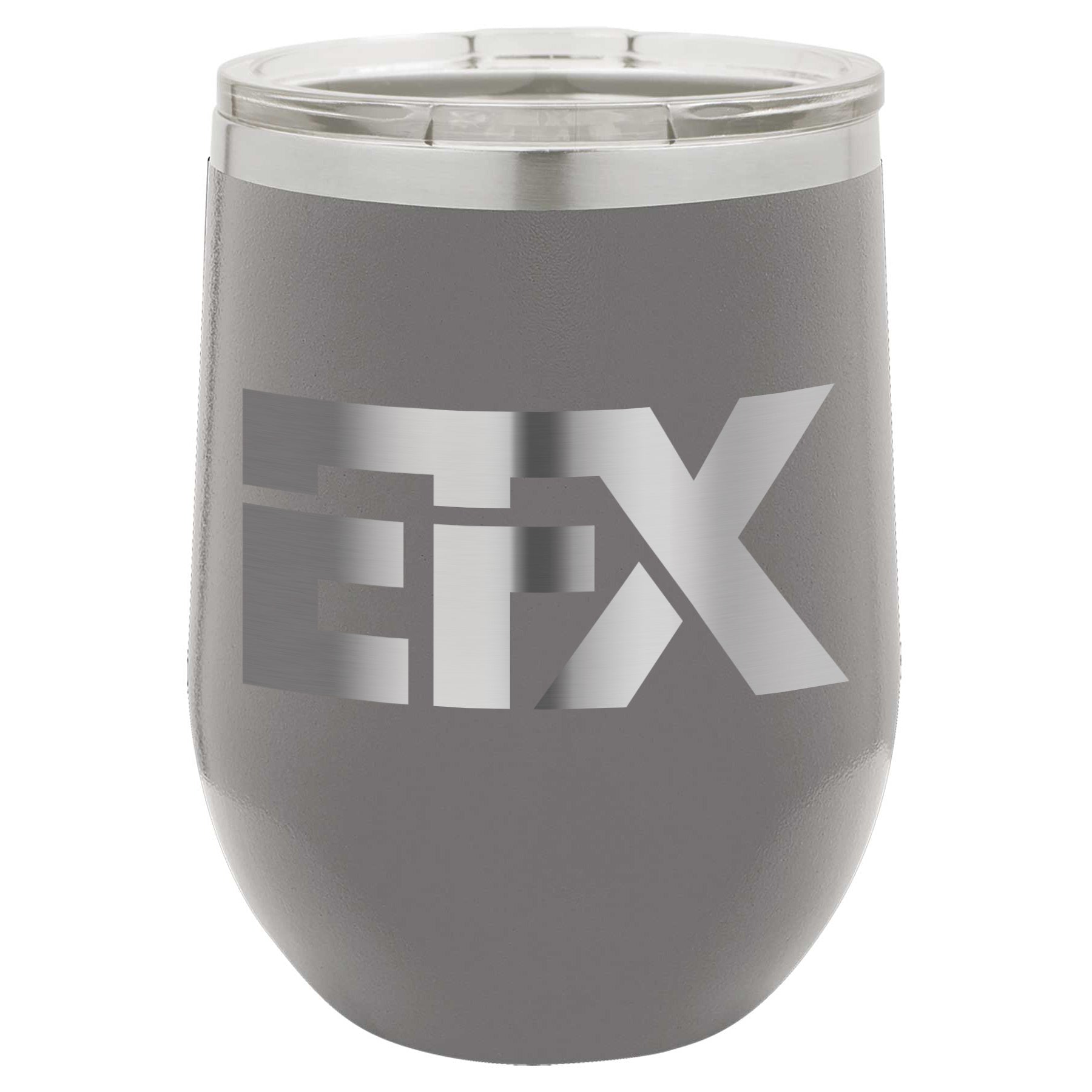 Logo-Short-Stainless on Dark Gray Stemless Wine Cup