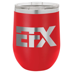 Logo-Short-Stainless on Red Stemless Wine Cup