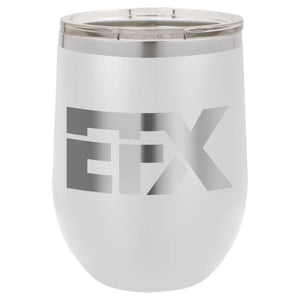 Logo-Short-Stainless on White Stemless Wine Cup