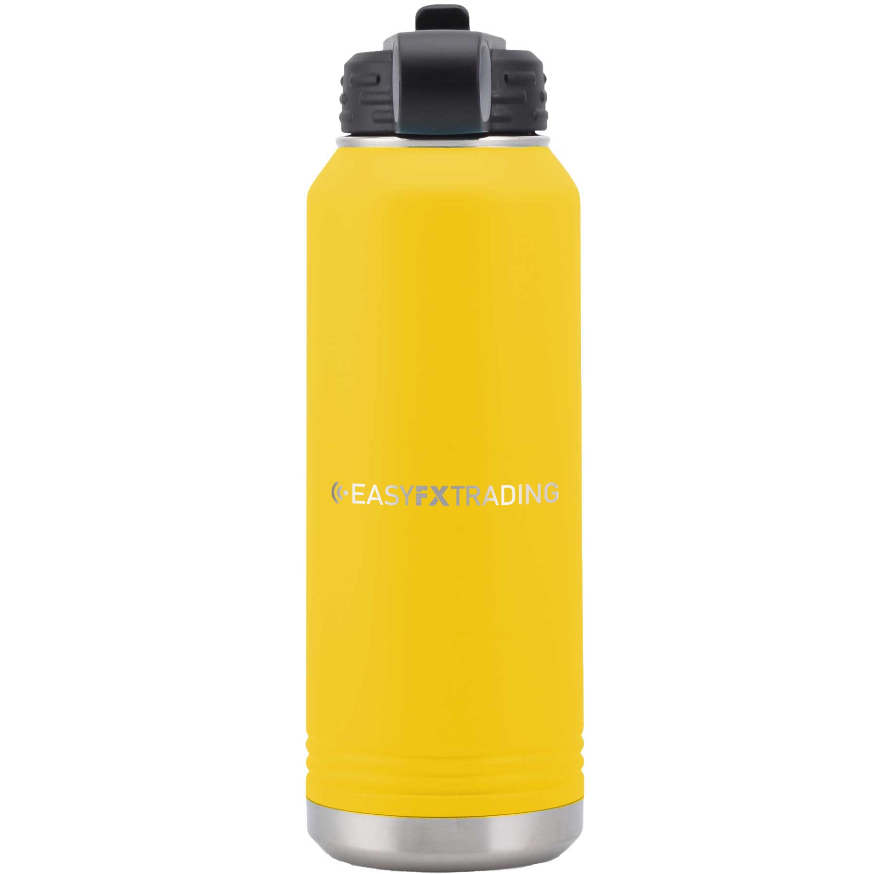 Logo-Long-Stainless on Yellow Water Bottle