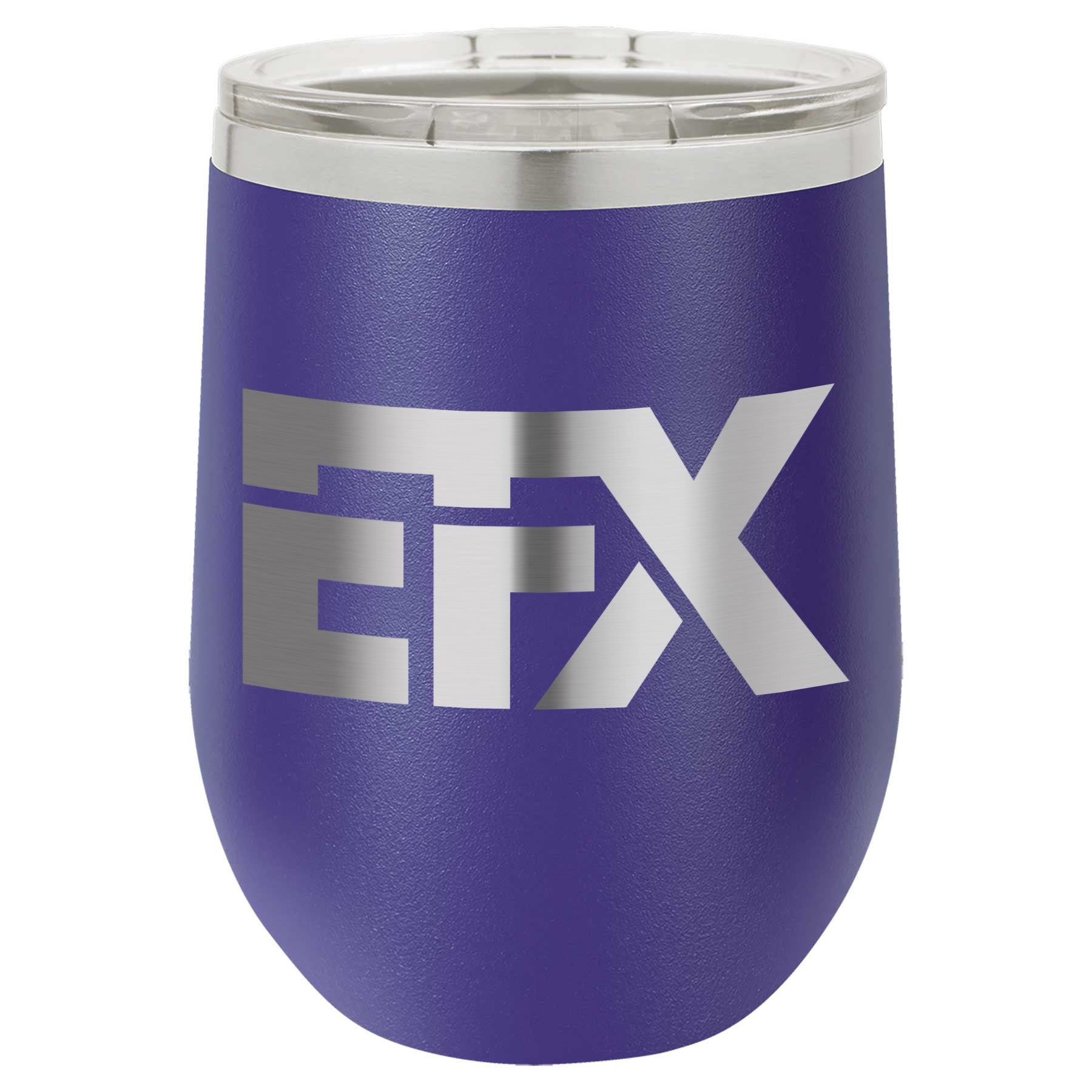Logo-Short-Stainless on Purple Stemless Wine Cup