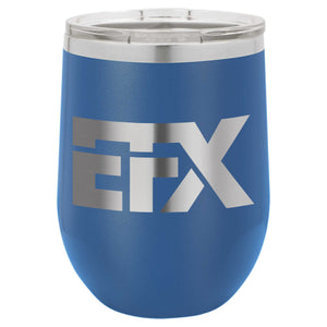 Logo-Short-Stainless on Royal Blue Stemless Wine Cup