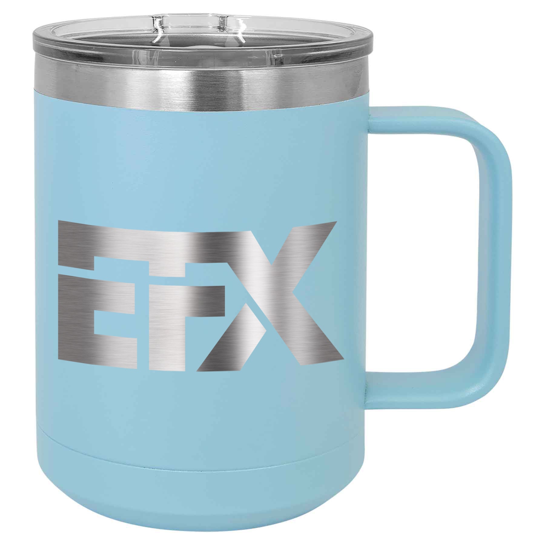 Logo-Short-Stainless on Light Blue Coffee Mug Tumbler