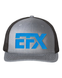 Logo-Short-Blue on Black & Gray Hat