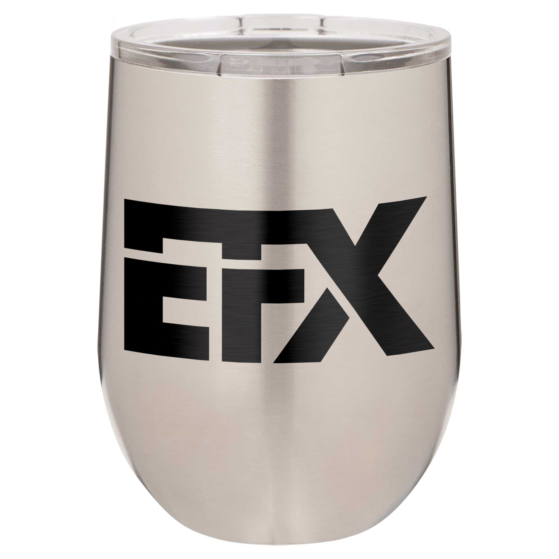 Logo-Short-Black on Stainless Stemless Wine Cup
