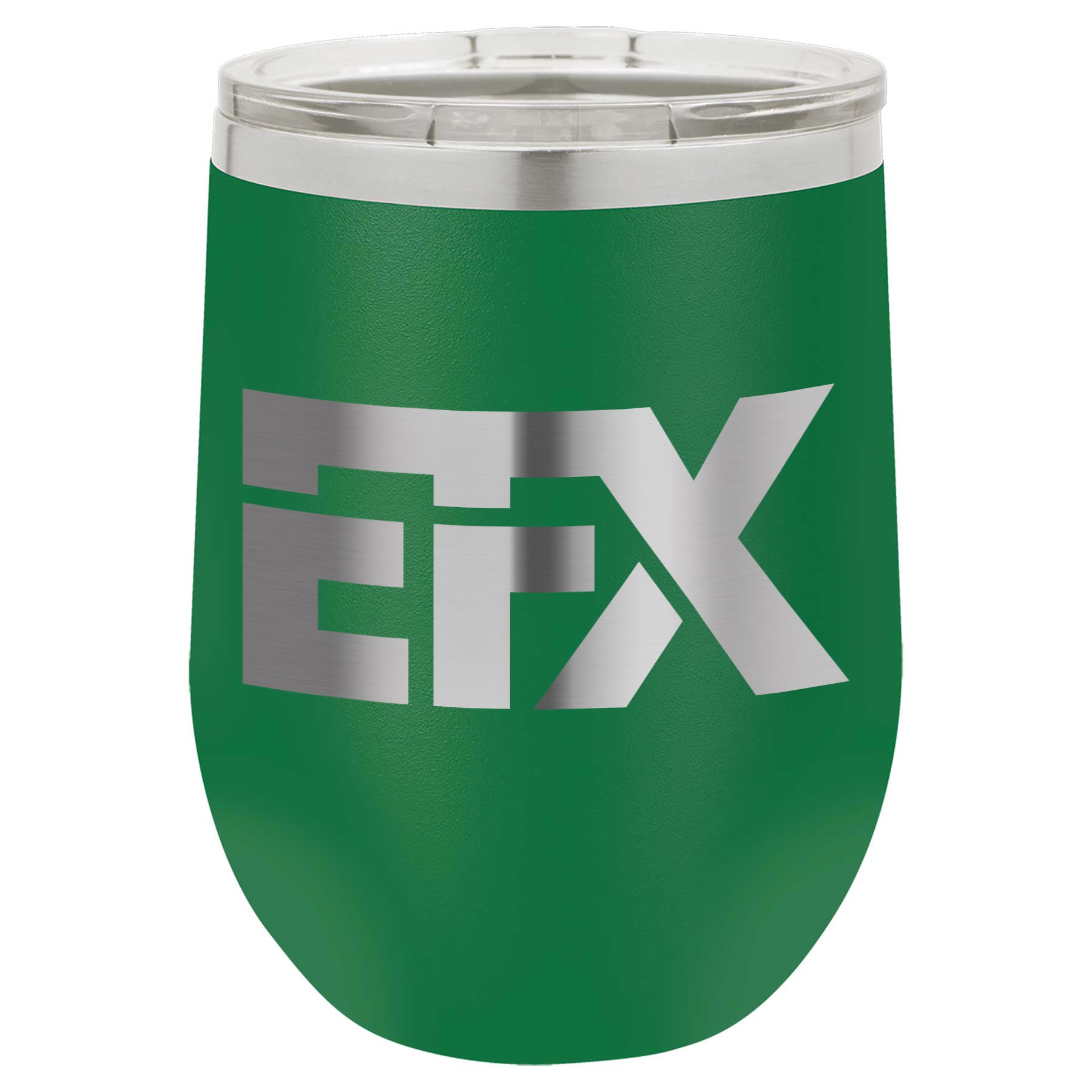 Logo-Short-Stainless on Green Stemless Wine Cup