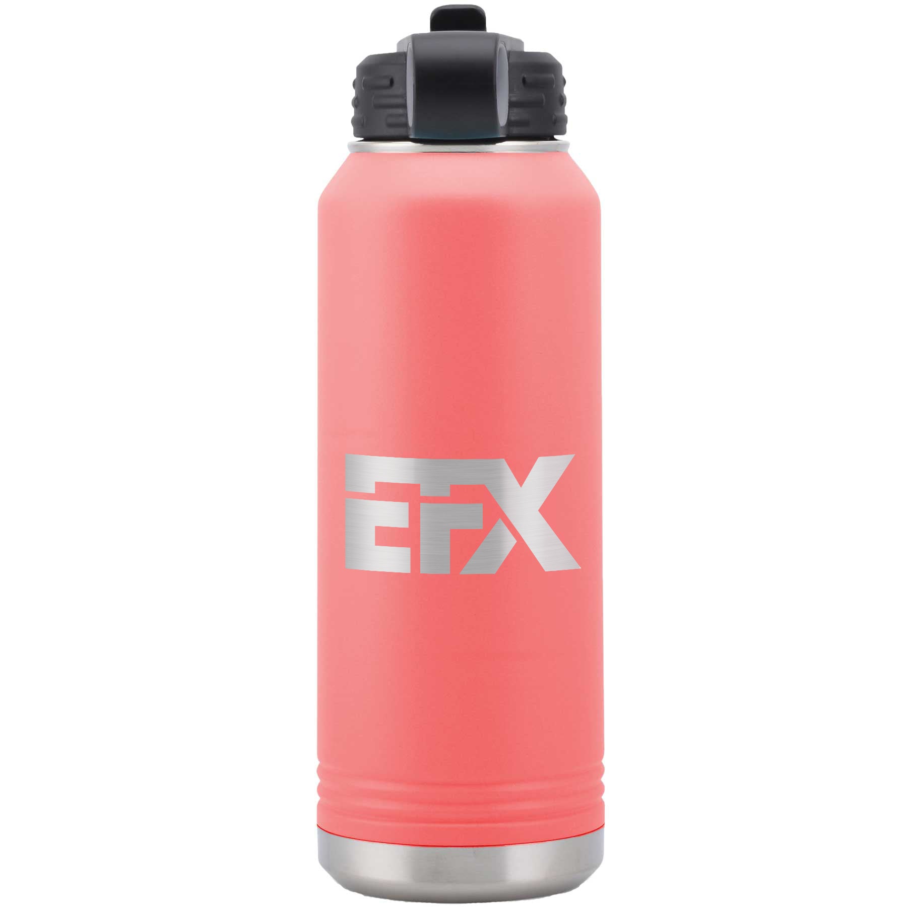 Logo-Short-Stainless on Coral Water Bottle