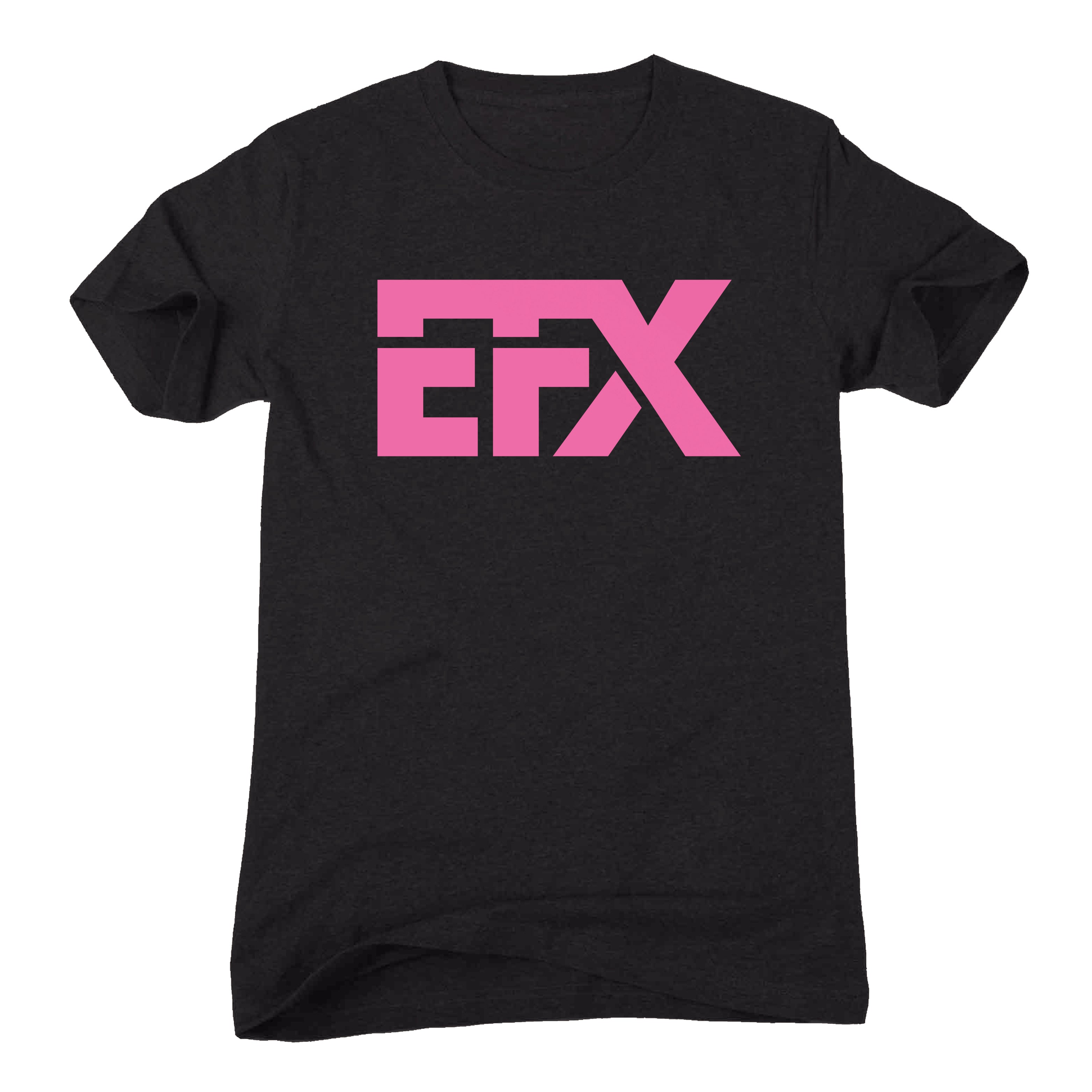 Logo-Short-Pink on Black T-Shirt