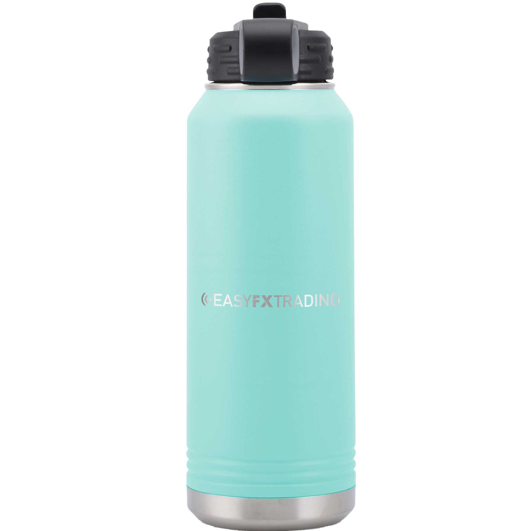 Logo-Long-Stainless on Teal Water Bottle