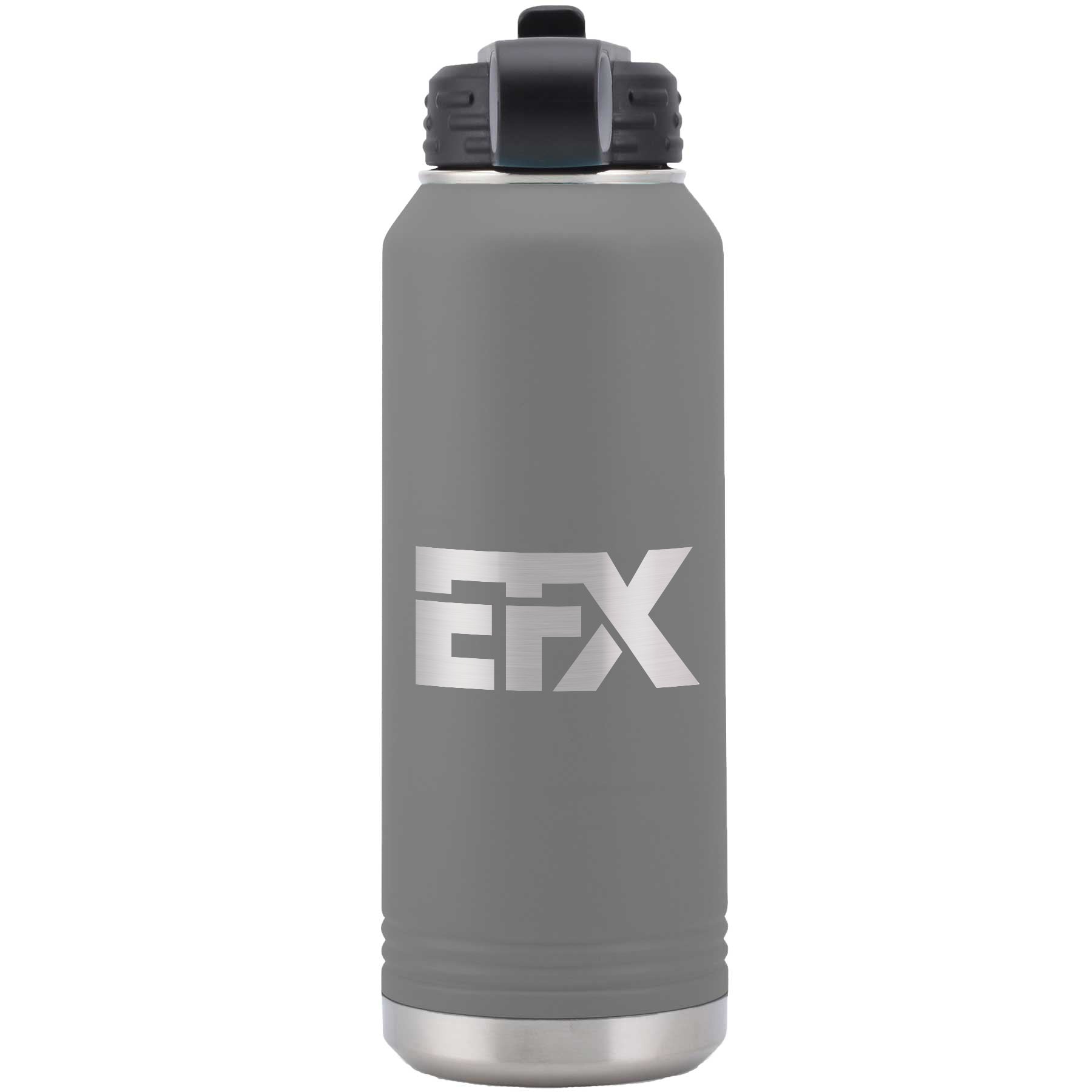 Logo-Short-Stainless on Dark Gray Water Bottle
