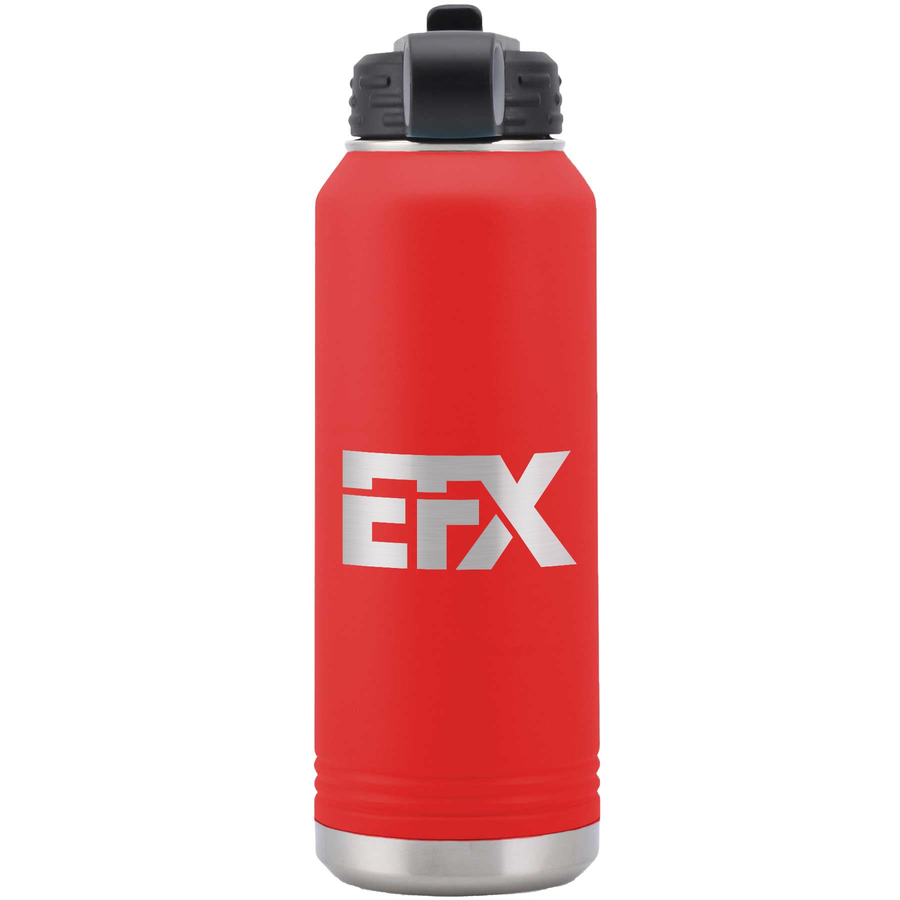 Logo-Short-Stainless on Red Water Bottle