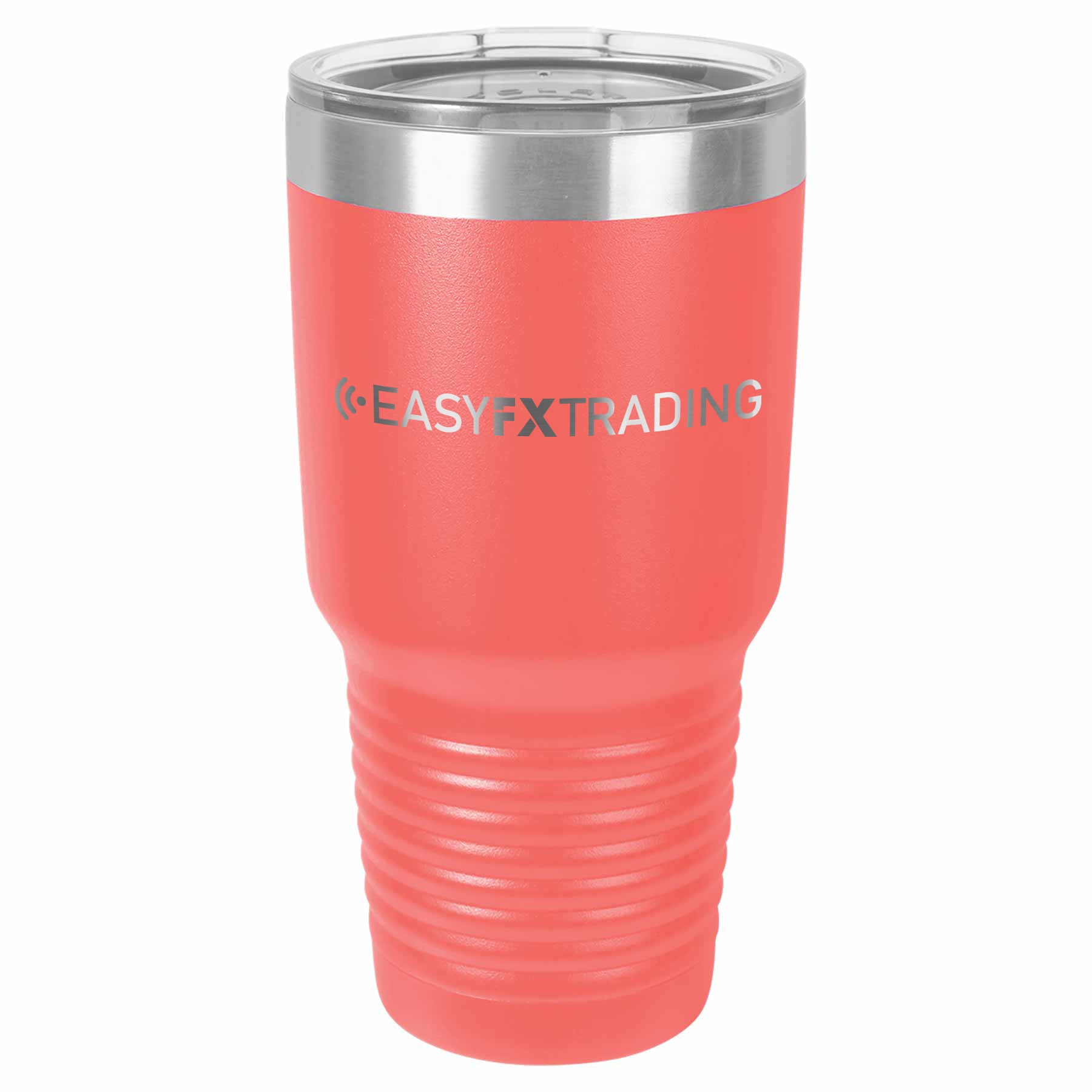 Logo-Long-Stainless on Coral Tumbler