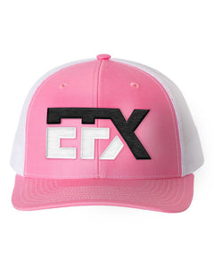 Logo-Short-Black & White on White & Pink Hat