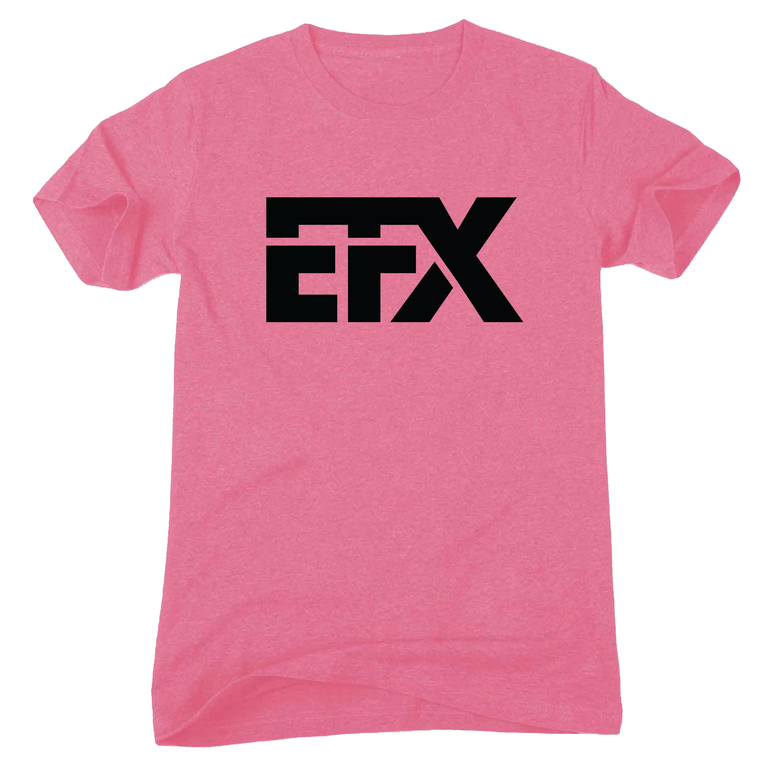 Logo-Short-Black on Pink T-Shirt