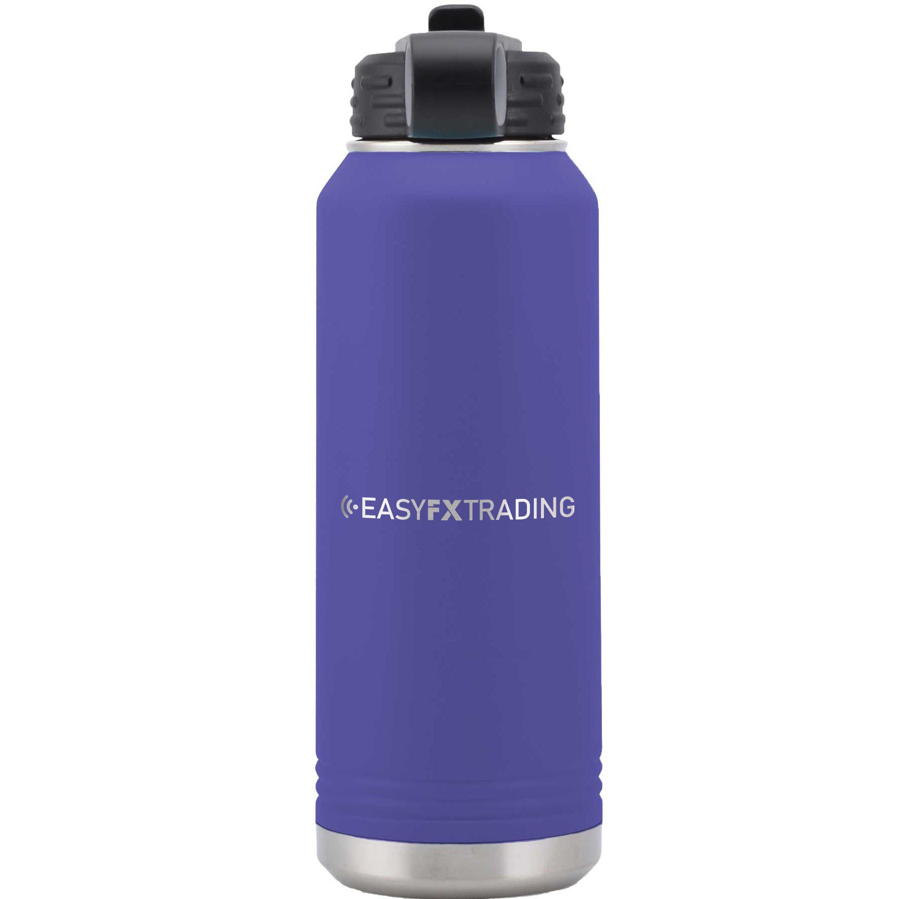 Logo-Long-Stainless on Purple Water Bottle