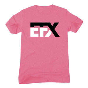 Logo-Short-Black & White on Pink T-Shirt