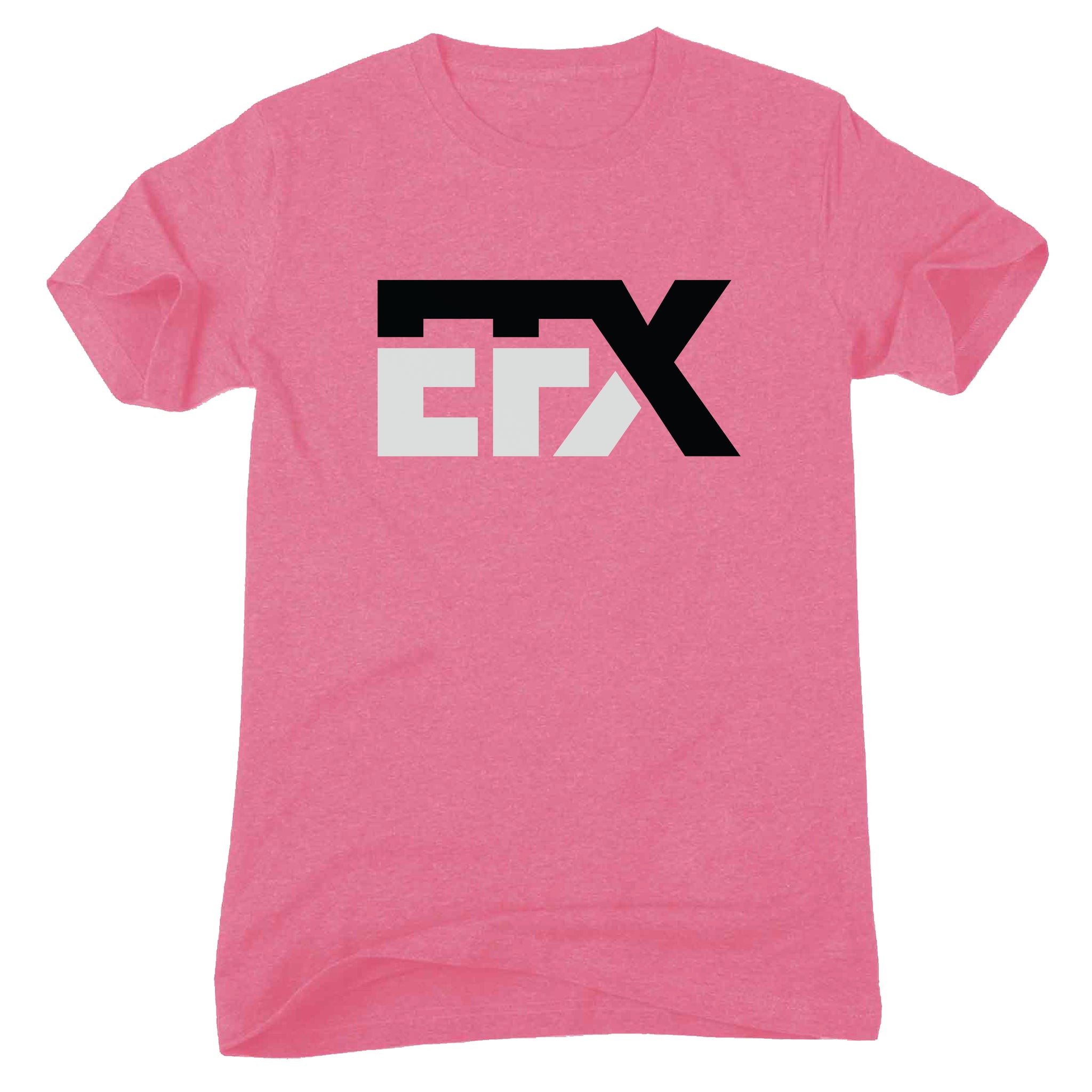 Logo-Short-Black & Gray on Pink T-Shirt