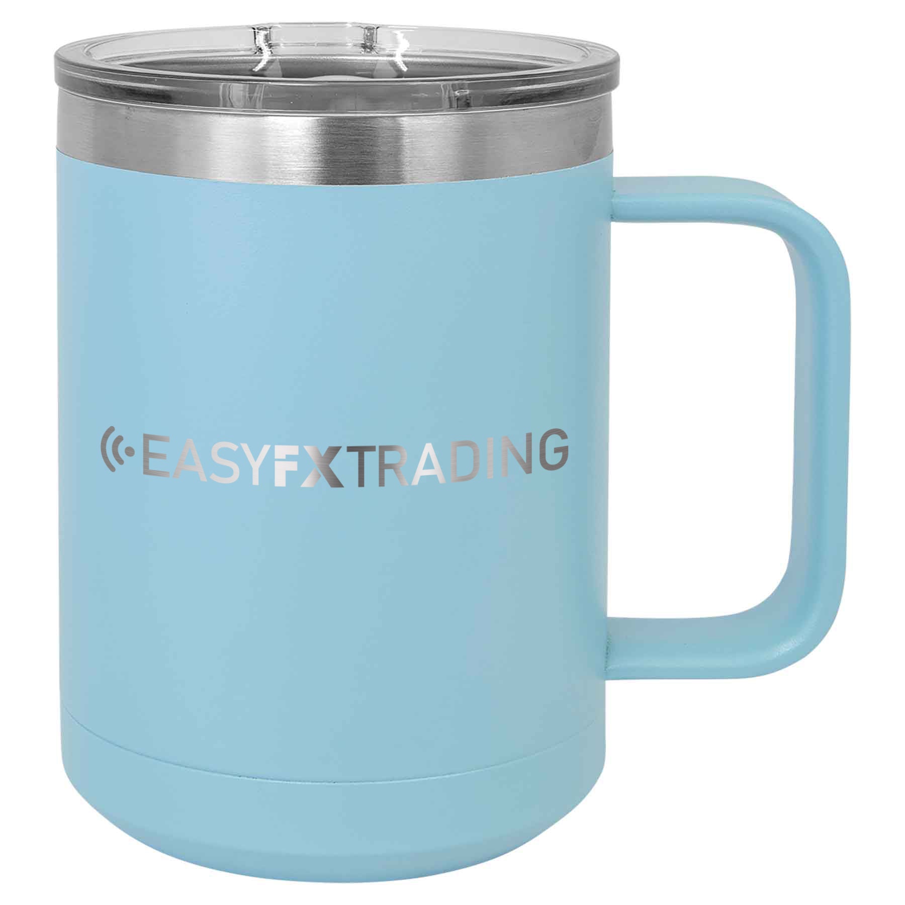 Logo-Long-Stainless on Light Blue Coffee Mug Tumbler