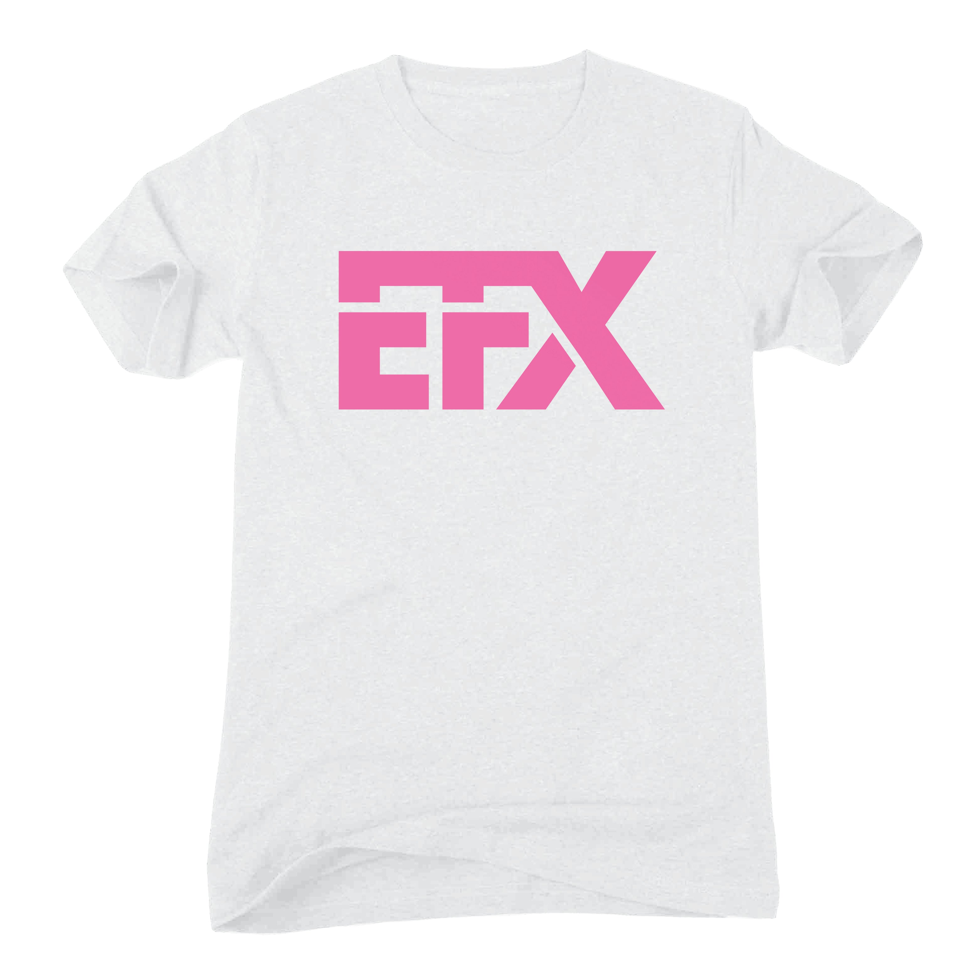 Logo-Short-Pink on White T-Shirt