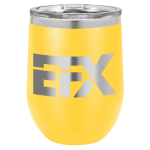 Logo-Short-Stainless on Yellow Stemless Wine Cup