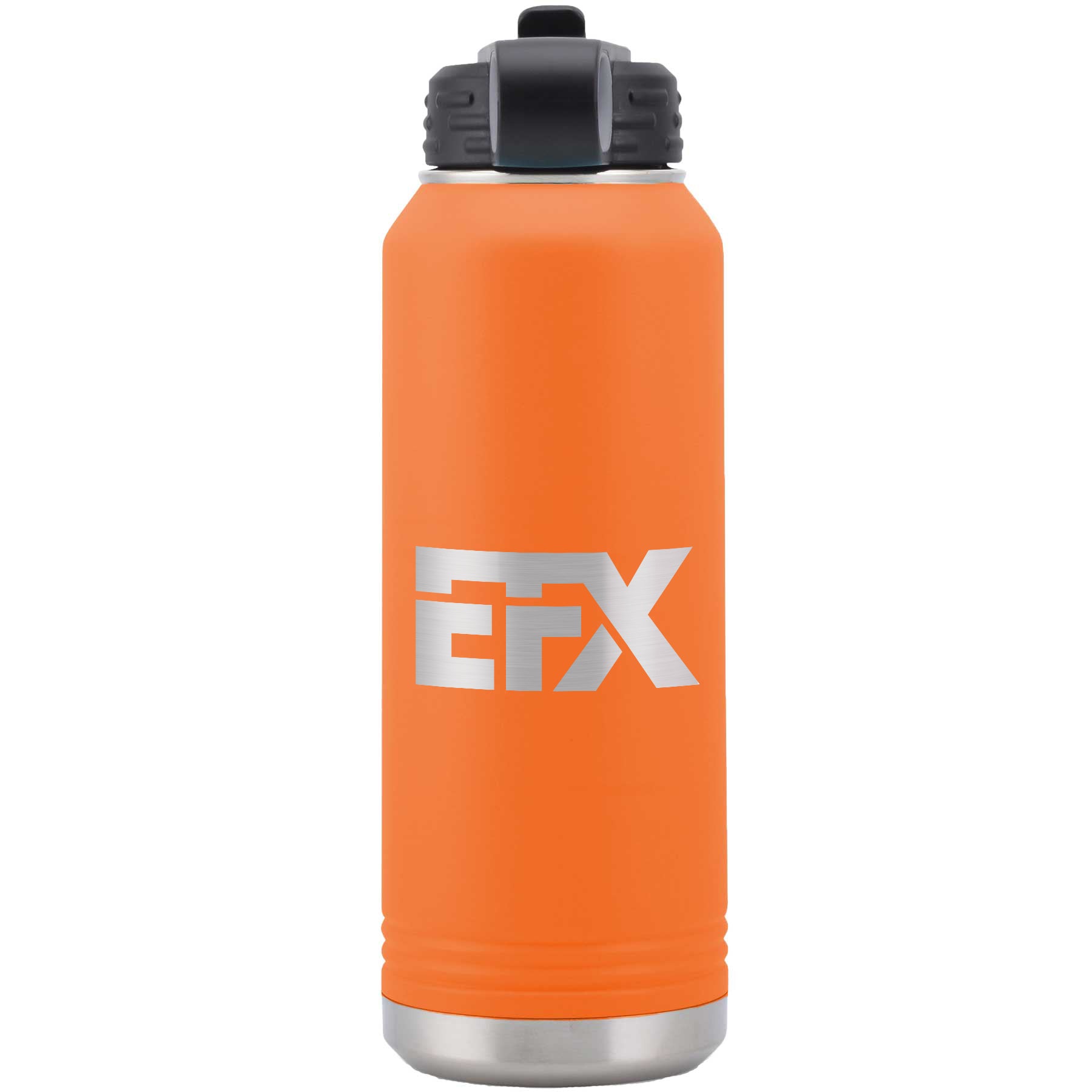 Logo-Short-Stainless on Orange Water Bottle