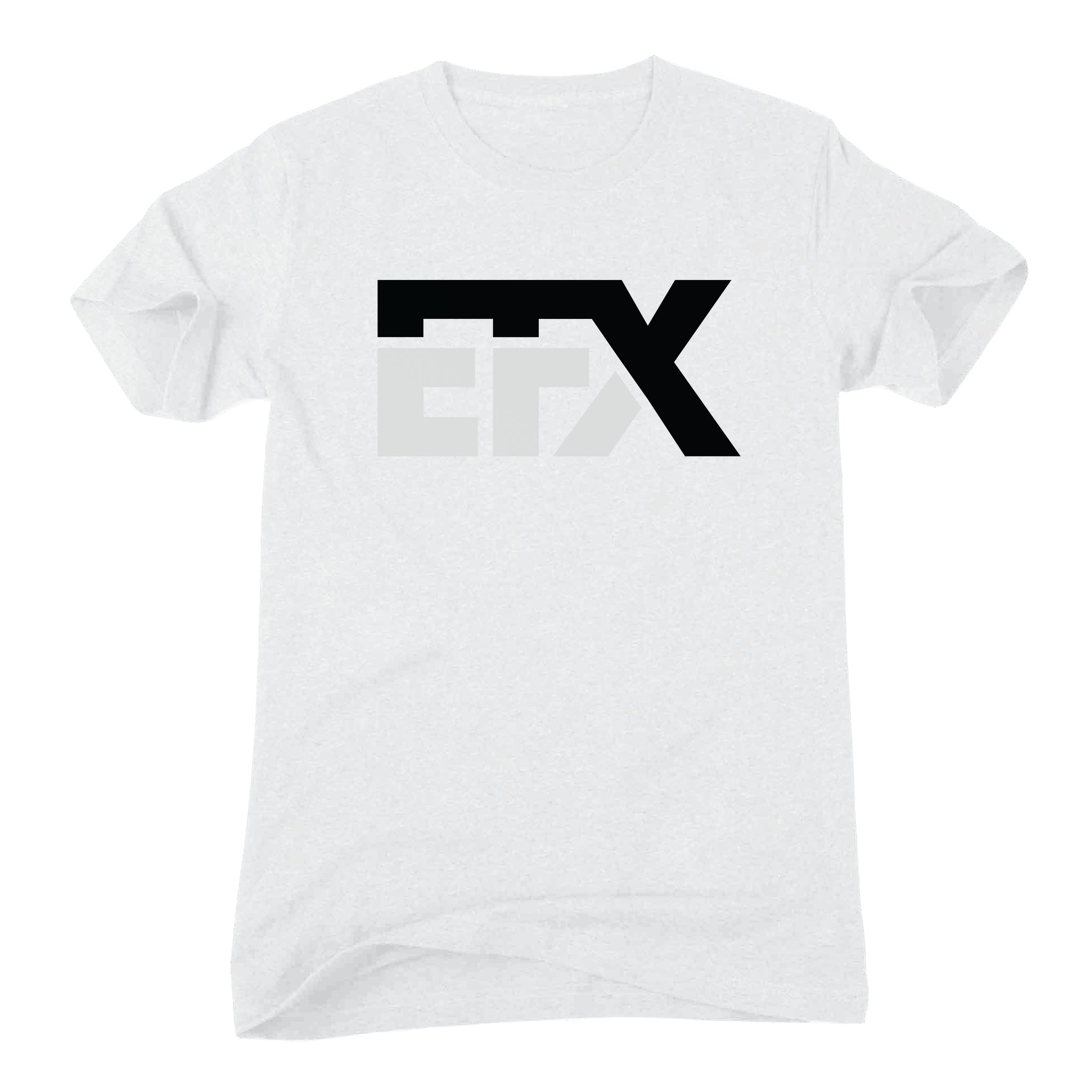 Logo-Short-Black & Gray on White T-Shirt