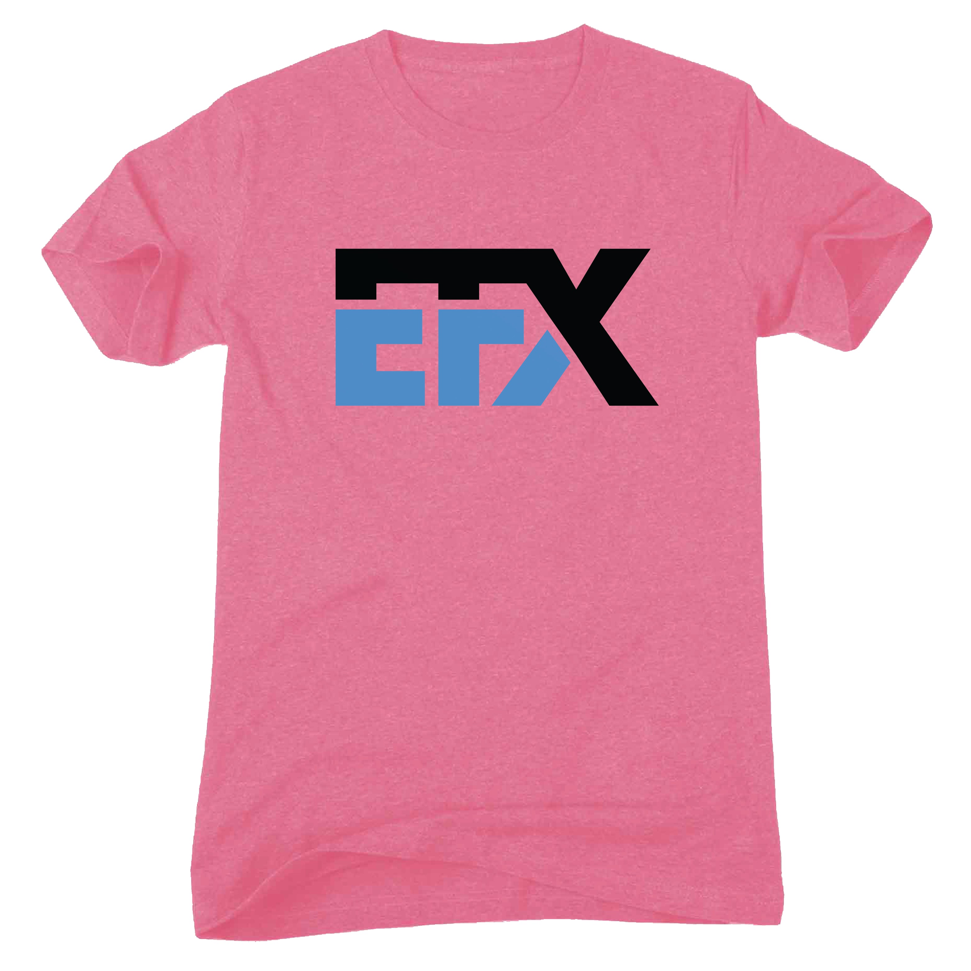Logo-Short-Black & Blue on Pink T-Shirt